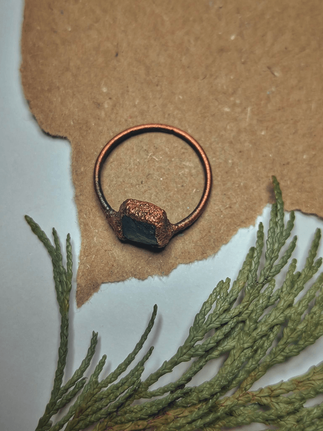 Aventurine Copper Ring