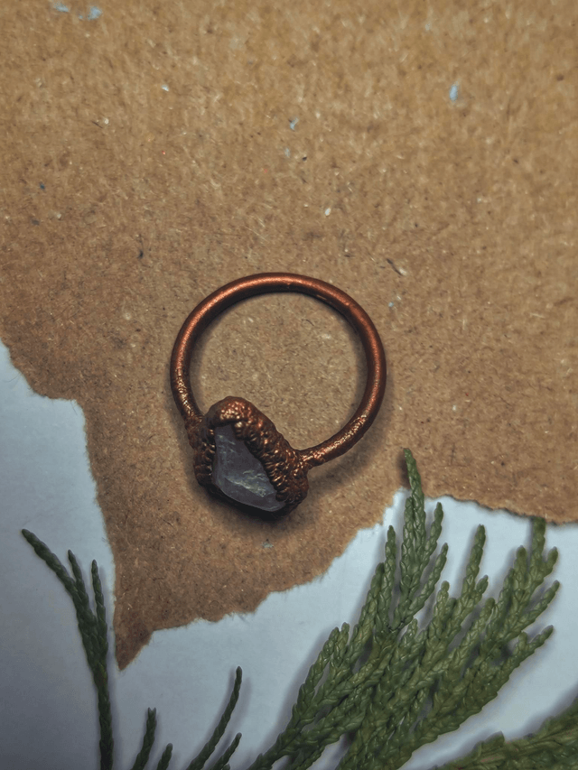 Copper Rose Quartz Ring