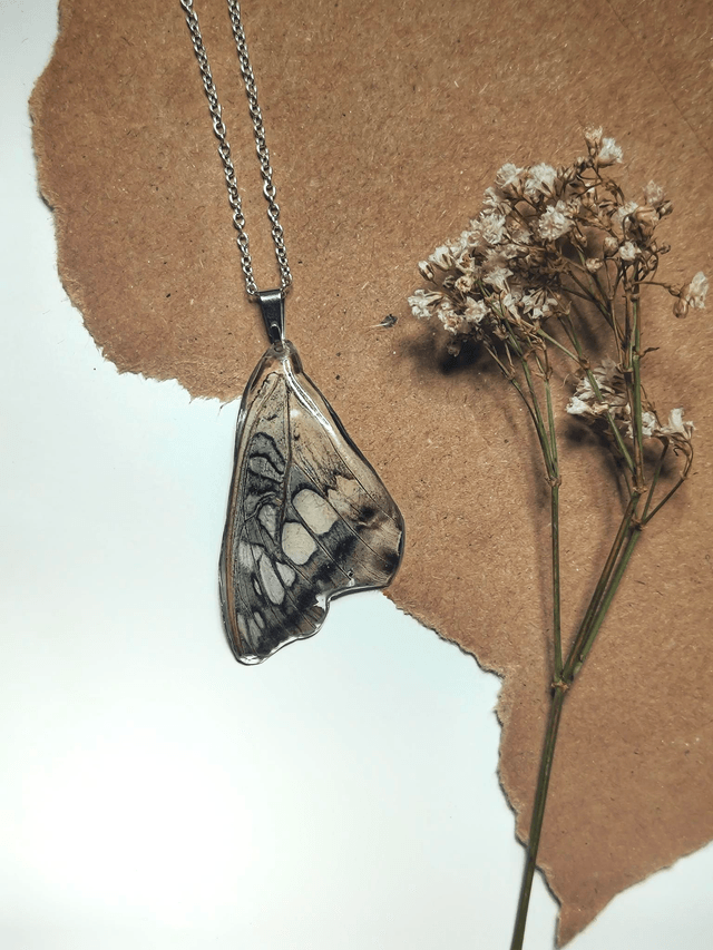 Real Butterfly Wing Necklace 