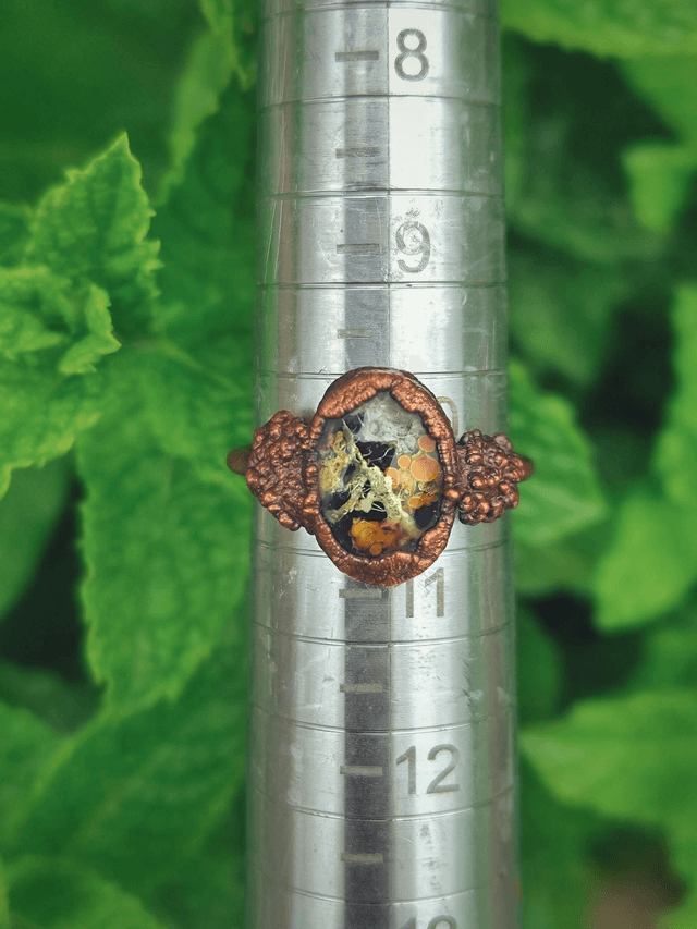 Natural Moss Copper Ring
