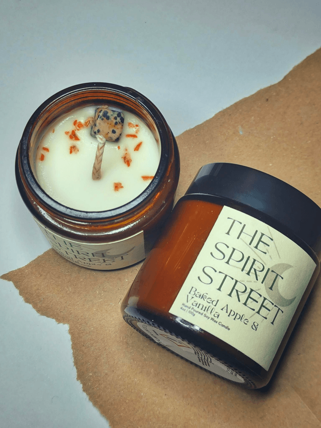 Baked Apple &amp; Vanilla Scented Soy Wax Candle