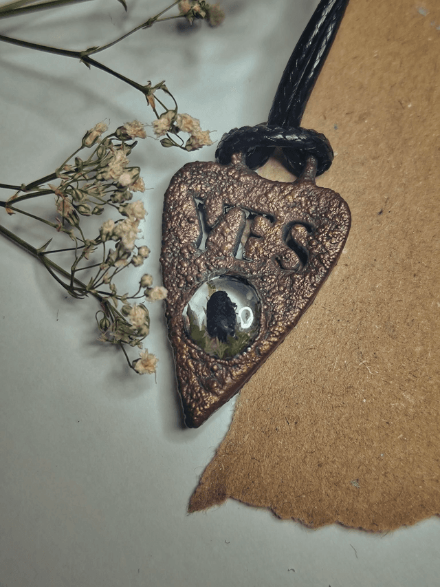 Copper Leaf Beetle Planchette Necklace