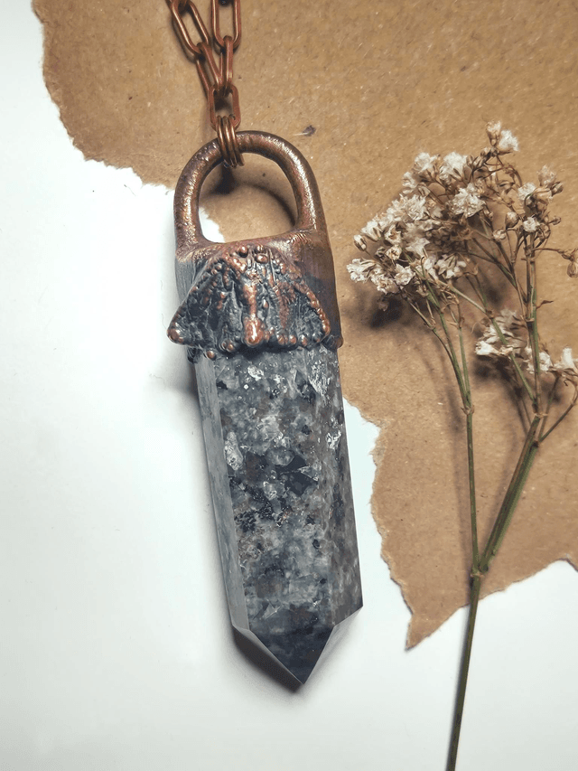 Yooperlite &amp; Real Rustic Moth Necklace