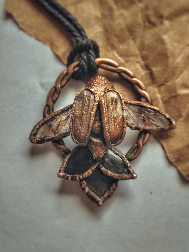 Maybug (Cockchafer) Copper Necklace