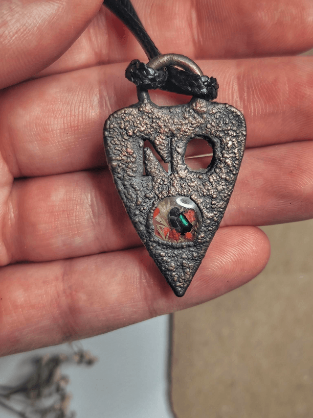 Copper Doc Beetle Planchette Necklace