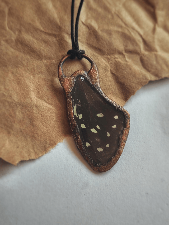 Heliconius Butterfly Wing & Copper Necklace