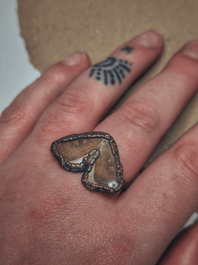Rustic Moth Copper Ring