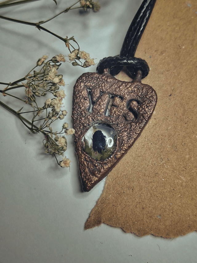 Copper Leaf Beetle Planchette Necklace