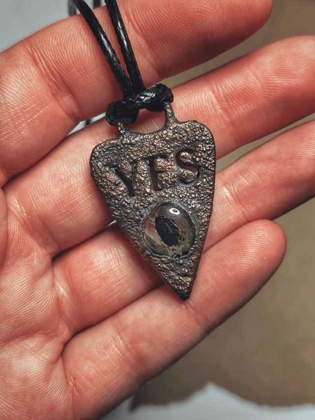 Copper Leaf Beetle Planchette Necklace