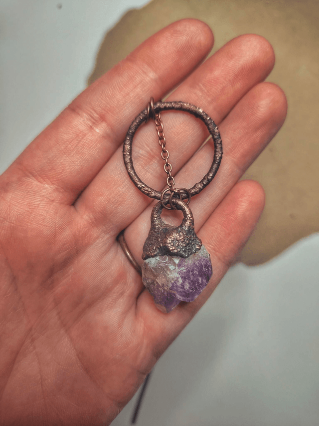 Amethyst Drop Chain Necklace