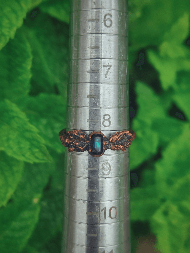 Doc Beetle & leaf Copper Ring