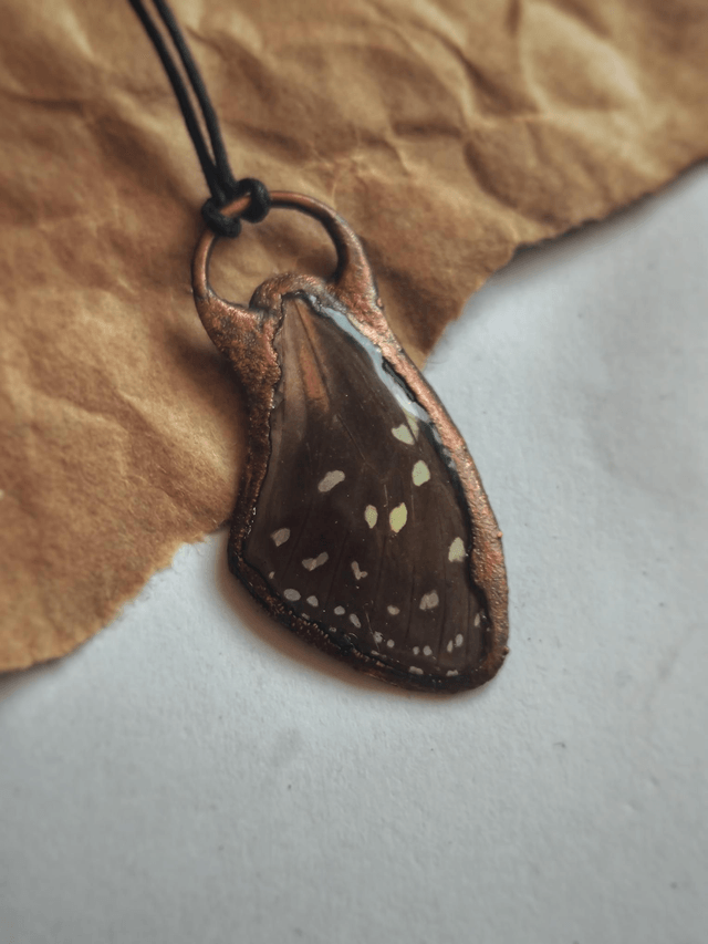 Heliconius Butterfly Wing & Copper Necklace