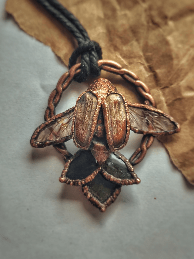 Maybug (Cockchafer) Copper Necklace