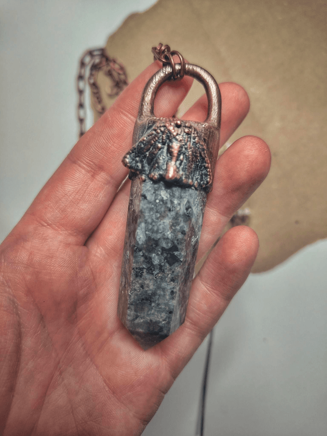Yooperlite & Real Rustic Moth Necklace
