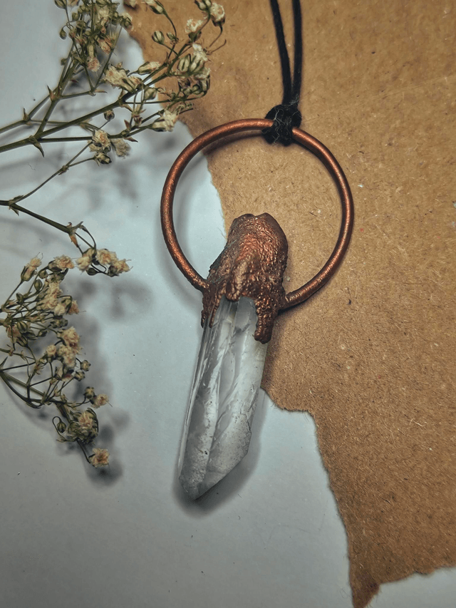 Copper & Clear Quartz Necklace